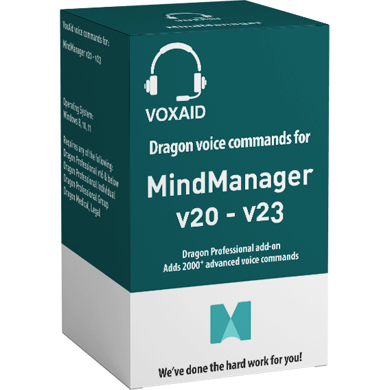 VoxAid for MindManager mind mapping software product box